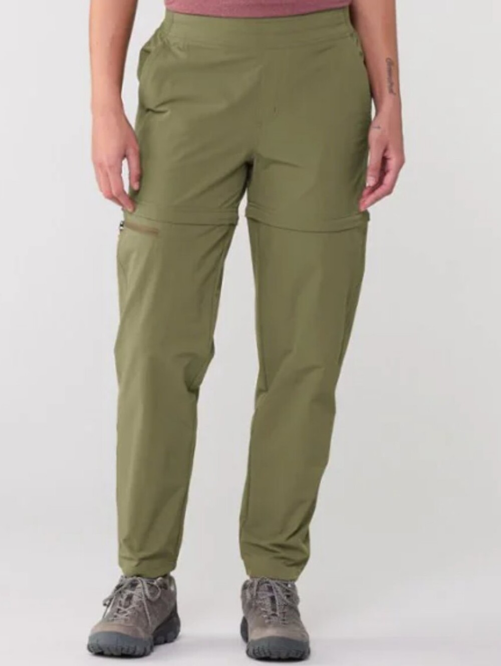 R.E.I. Sahara Stretch Convertible Olive Green Outdoor Hiking Pants Size S